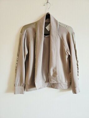 3.1 PHILLIP LIM I 0 (S) Mixed Media Silk Sweatshirt I tan